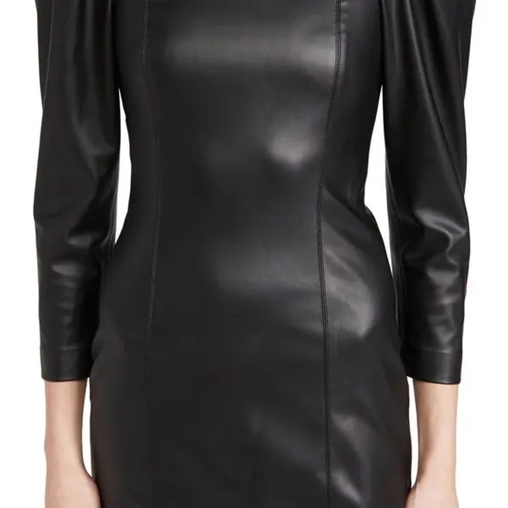 Alice + Olivia Black Leather Look Dress